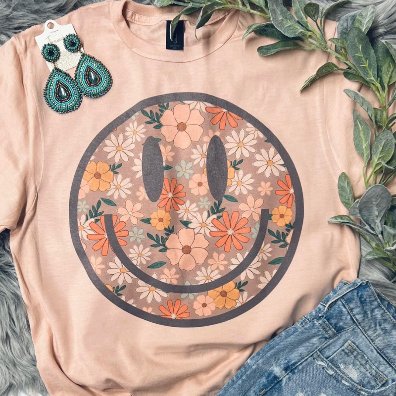 Floral Peach Beauty Tee